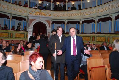 Gino Buscaglia, President of Castellinaria and Manuele Bertoli, State Councilor