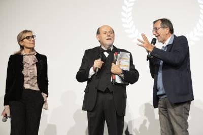 Flavia Marone, Giancarlo Zappoli, Giorgio Verdelli director 'Enzo Jannacci. Vengo anch'io'