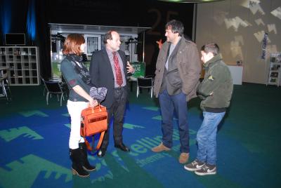 Ruggero Di Paola e Vicenza Crea, director and actor of <i>Appartamento ad Atene</i>, with Giancarlo Zappoli, Artistic director and Anna Domenigoni