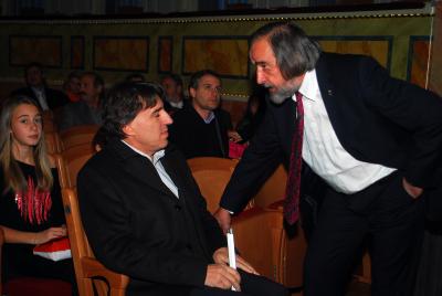 Gino Buscaglia, President of Castellinaria and Manuele Bertoli, State Councilor